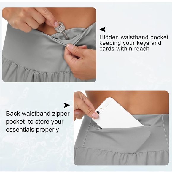 ‼️(3 for 30)‼️ GYM PEOPLE - High Waisted Running Shorts 4" Lavender Gray - Small - Picture 4 of 6